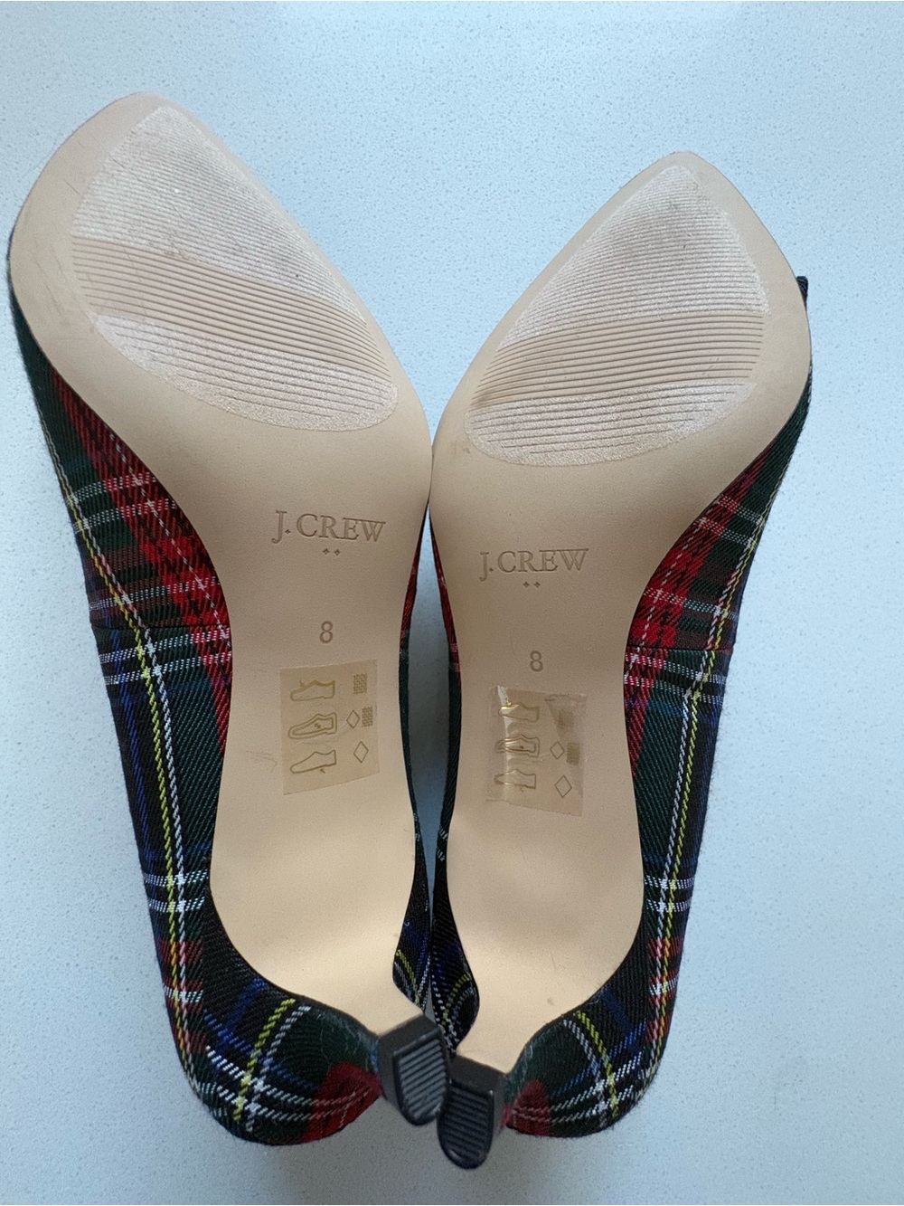 J Crew Plaid Bow Pointed-Toe Kitten Heel Pumps - Women, New - Picture 6 of 6